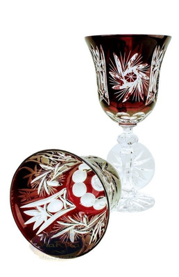 Ruby crystal wine glasses 280ml Olive grinder