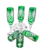 Emerald crystal champagne glasses 150 ml Pineapple