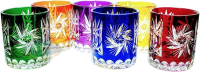 Colour crystal glasses for whisky 280ml