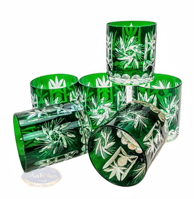 Emerald crystal whisky glasses 280ml Olive Mill