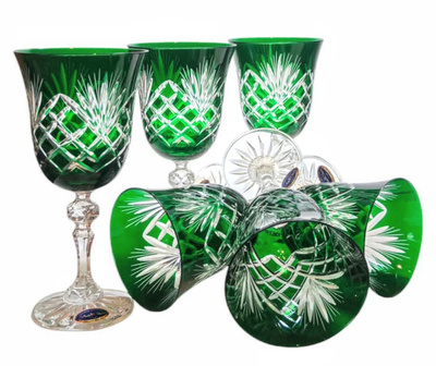 Emerald crystal wine glasses 220 ml Pineapple