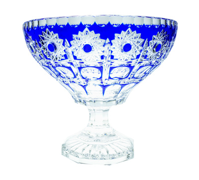 Praha cobalt crystal legged bowl