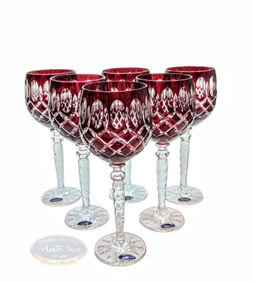 Ruby crystal wine glasses 280ml Crate Olive
