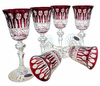 Ruby crystal liqueur glasses 60 ml French
