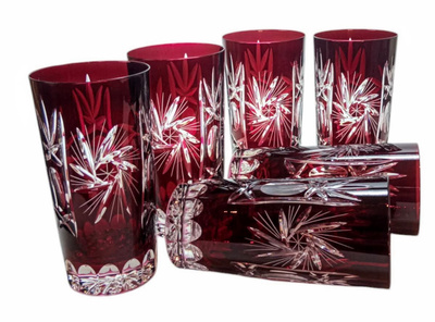 Ruby crystal water glasses 320ml Olive Mill