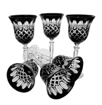 Black crystal wine glasses 280 ml Crate Olive