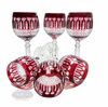 Ruby crystal wine glasses 280 ml French