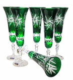 Emerald crystal champagne glasses 170ml Olive Mill