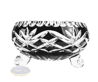 Czarna kryształowa owocarka 15 cm Ananas