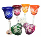 Coloured crystal wine glasses 280 ml Pineapple