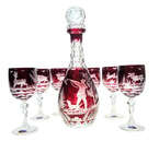 Ruby wine set with hunting theme