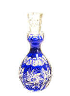 Crystal cobalt perfume decanter Olive Mill