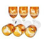 Crystal glasses for winewith hunting motif 130ml