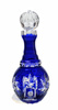 Kobaltowa   kryształowa karafka na wódkę 400 ml Młynek  Oliwka