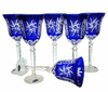 Cobalt crystal wine glasses 280 ml Olive Mill