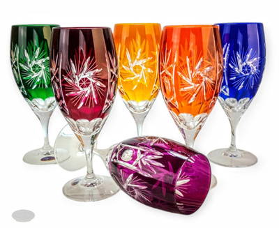 Coloured Crystal Beer Glasses 500 ml Mill Olive