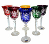 Coloured crystal wine glasses 280ml Olive Mill