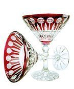 Ruby crystal martini glasses 170ml French