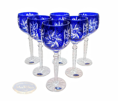 Cobalt crystal wine glasses 280ml Olive Mill