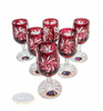 Rubinowe  kryształowe kieliszki do wódki 25ml