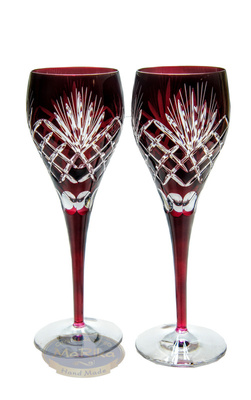 Ruby crystal glasses 2 pieces