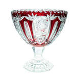 Rubinowa kryształowa Misa na nodze 20 cm THC