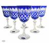 Cobalt crystal wine glasses 220ml Crate Olive