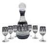 Black crystal glass set with decanter French 6+1