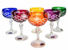 Coloured crystal champagne glasses 150ml Pineapple