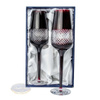 Ruby crystal champagne glasses, 2 pcs
