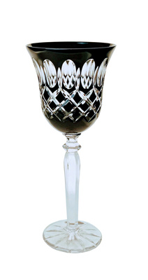 Black crystal wine glasses 280 ml Crate Olive