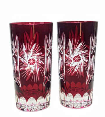 Ruby crystal water glasses 320ml Olive Mill