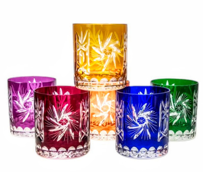 Colour crystal glasses for whisky 280ml