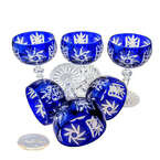 Kobaltowe kryształowe kieliszki do szampana 150ml Młynek Oliwka