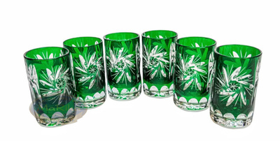 Emerald crystal vodka glasses 30ml Olive Mill