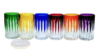 Colour crystal glasses for vodka 40ml