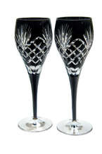 Black crystal glasses 2 pieces