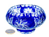 Cobalt crystal fruitcake on foot 16 cm Mill Olive