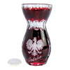 Rubinowy kryształowy wazon z Orłem 10 cm