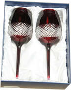 Ruby crystal wine glasses 2 pcs