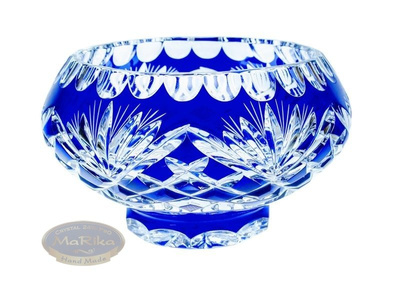 Cobalt crystal bowl