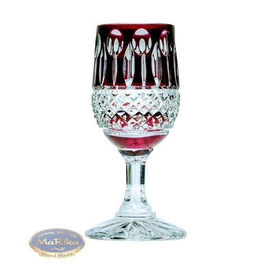 Ruby crystal vodka glasses 25 ml French