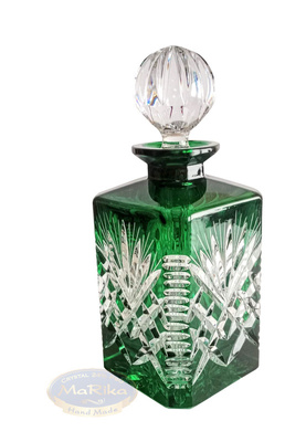 Szmaragdowa kryształowa karafka do whisky Ananas 700 ml