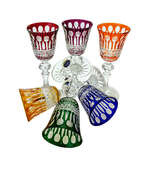 Coloured crystal liqueur glasses 60 ml French