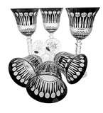 Black crystal wine glasses 280ml French