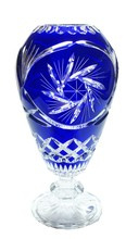 Cobalt crystal narrow vase 30 cm Mill Olive