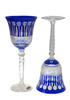 Cobalt crystal wine glasses 280ml French 2 pcs