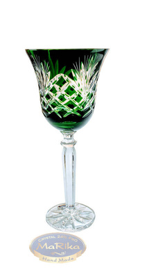 Szmaragdowe kryształowe kieliszki do wina 280 ml Ananas