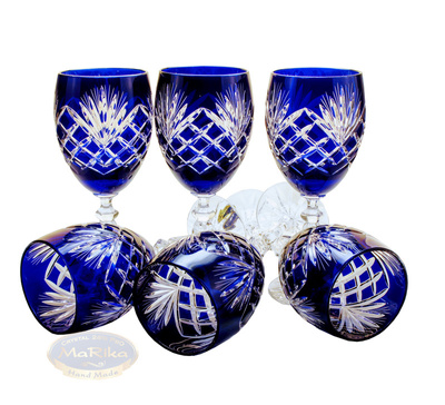 Cobalt crystal wine glasses 220 ml Pineapple