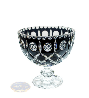 Black crystal legged bowl Crate Olive